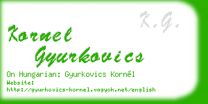 kornel gyurkovics business card